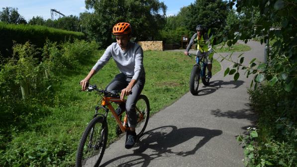 When learning, Zak cycled slowly and had someone behind him to make sure he stayed on track