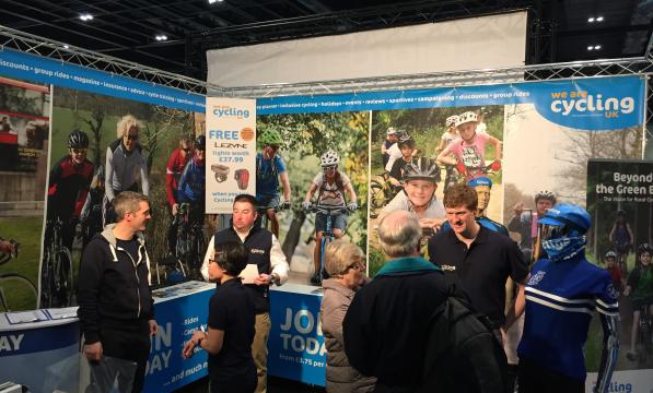 Cycling UK stand at the London Bike Show 