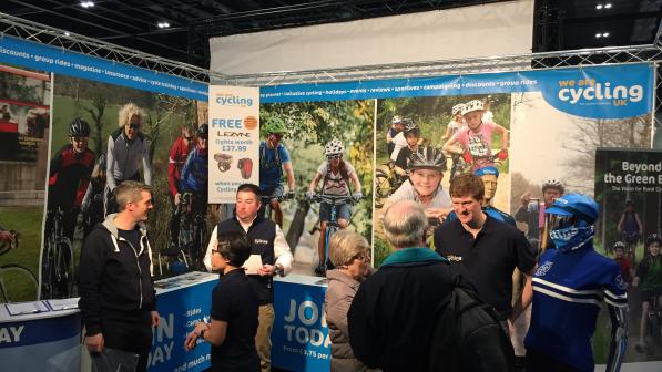 Cycling UK stand at the London Bike Show 