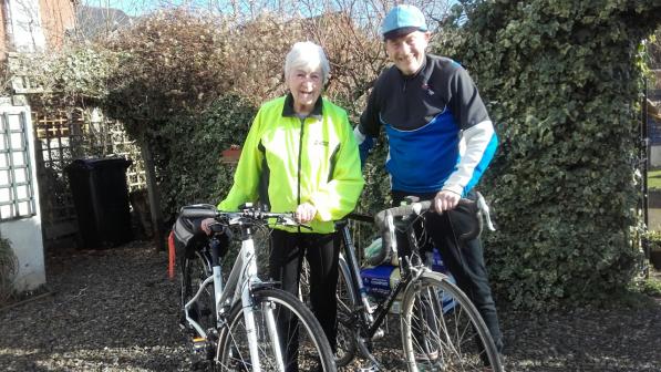 Pamela and Jack with their bikes