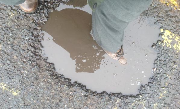 A deep pothole in somerset