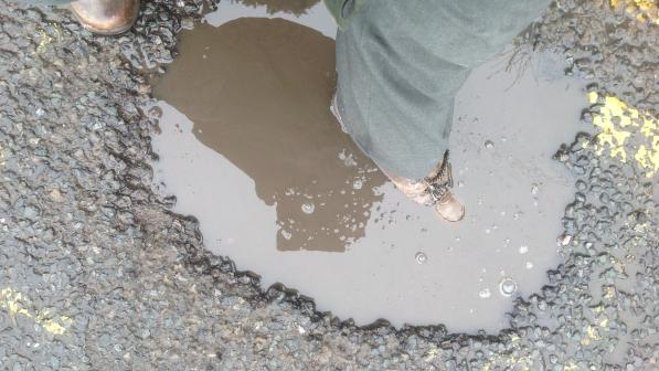 A deep pothole in somerset