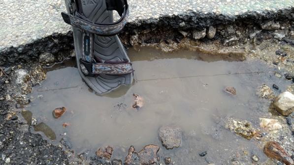 Pothole in Cornwall near Penryn