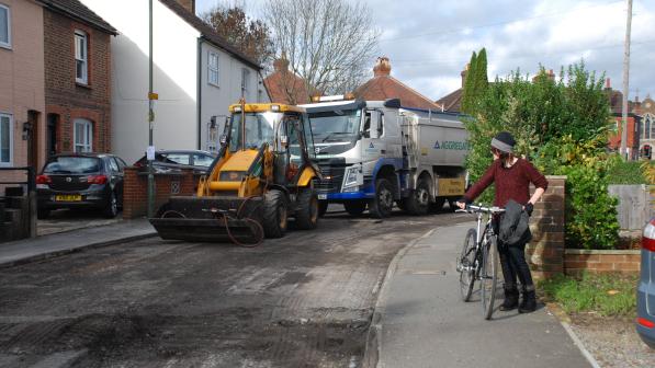 Road surfacing happening in Stoughton, Guildford
