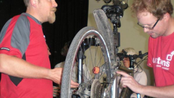 bike repairers at work