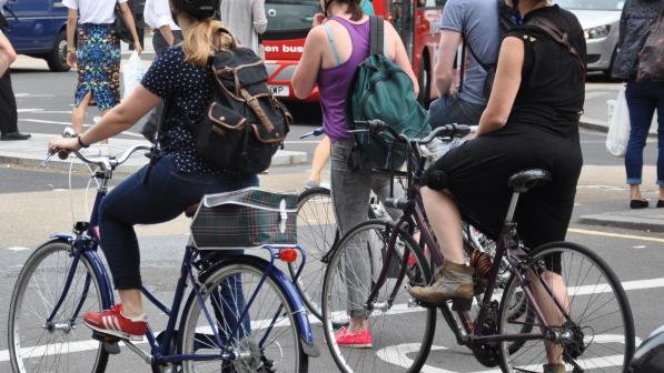 Cyclists at a junction