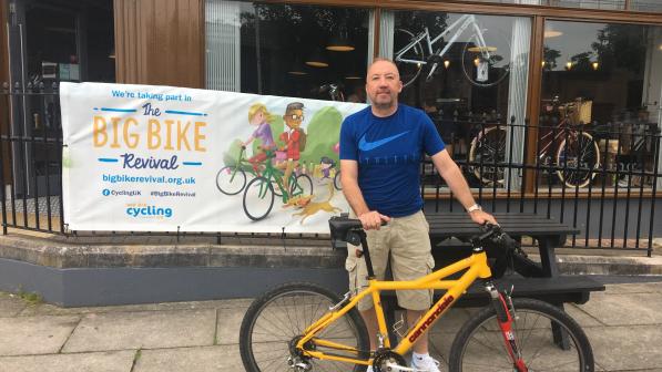 Firefighter John Kelly and his newly-serviced bike