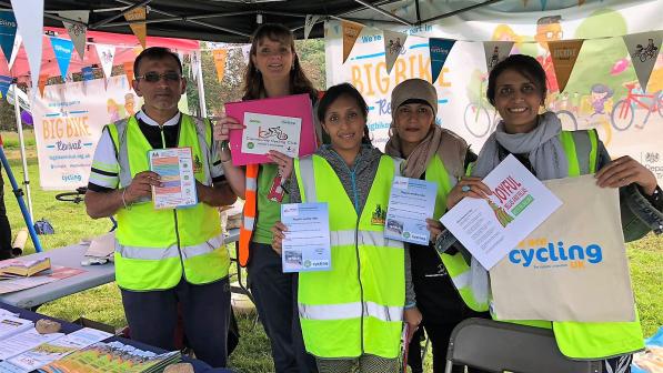 Community Cycle Club volunteers man the Cycling UK stall