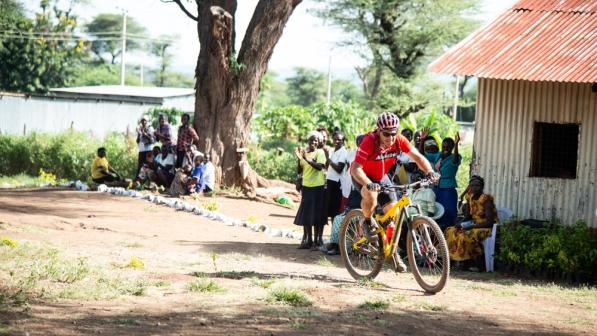 David cycling in Kenya