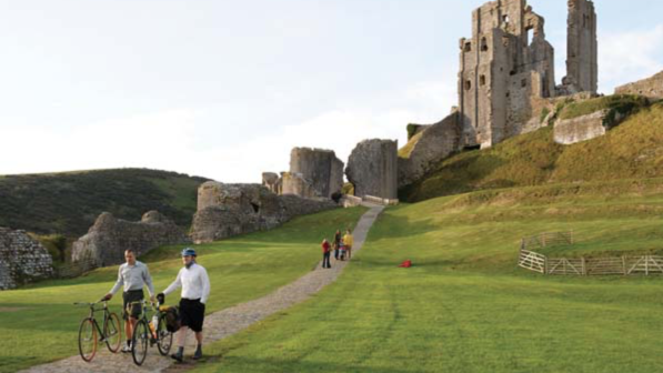 Corfe Castle, one of many landmarks on this route