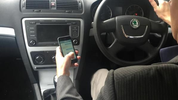 Driver at wheel