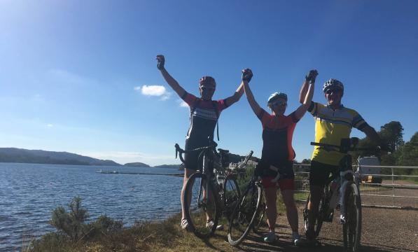 Three riders enjoying in the Scottish Highlands