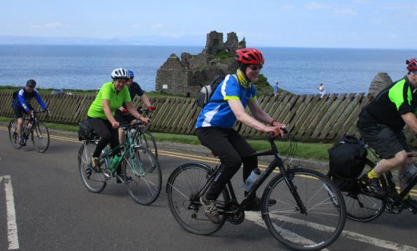 Dunure castle as seen from the Ayrshire Loop
