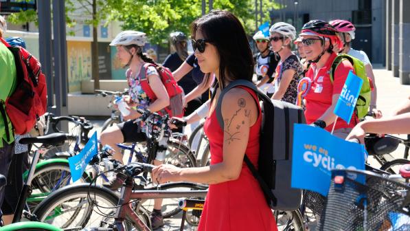 Sunglasses essential: a sunny ride marks the start of the Women's Festival of Cycling