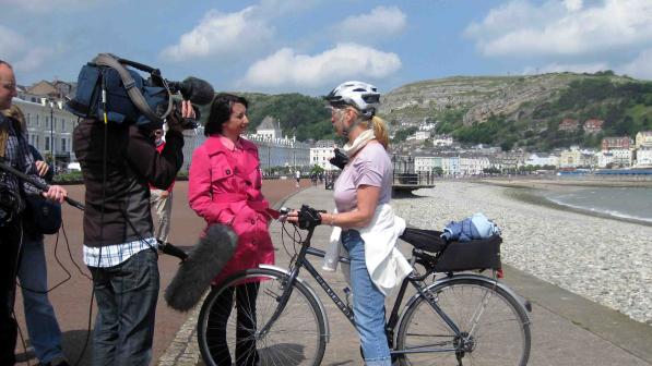 BBC Wales Moira Duncan on Llandudno Promenade