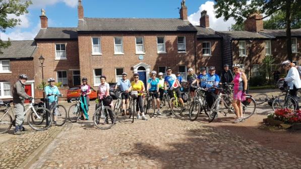 Taking a break at Fairfield Moravian Settlement, en route to Manchester Velopark