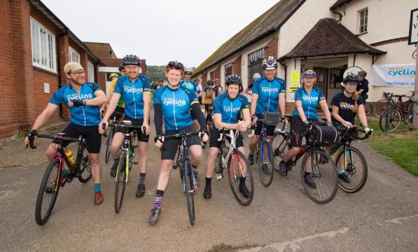 Team Cycling UK at the starting line in Shere
