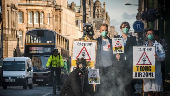 Demo against pollution (Image: Friends of the Earth Scotland, cc licence)