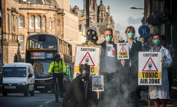 Demo against pollution (Image: Friends of the Earth Scotland, cc licence)