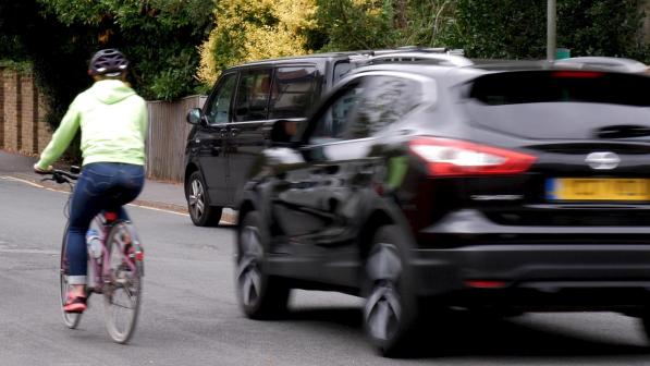 Still from Cycling UK's Close Pass virtual reality film