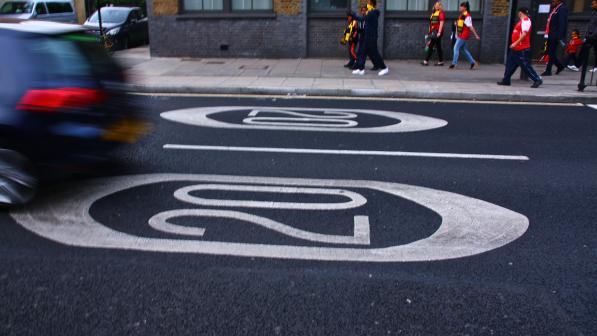 Car driving in a 20mph area