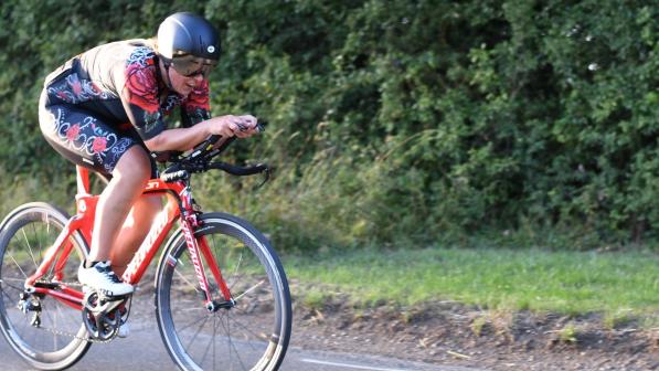 Mel on her racing bike