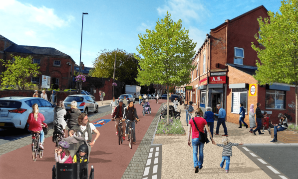 Sharrow lane, Sheffield, as a cycle friendly street 
