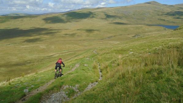 Graham descending to Pont Scethin