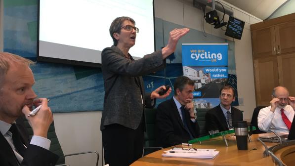 Lynn Sloman (Transport for Quality of Life) present the evidence of cost-effective cycling measures