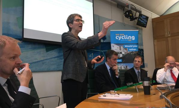 Lynn Sloman (Transport for Quality of Life) present the evidence of cost-effective cycling measures