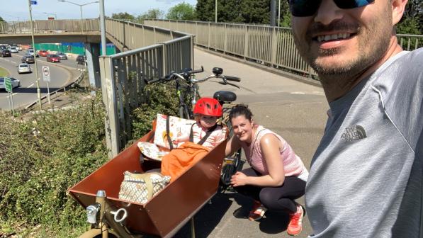 The McSparron family on Rhubarb Bridge