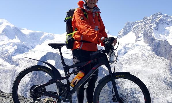 Ted Liddle with his mountain bike