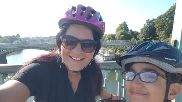 Fatima Ahmed and her son