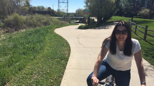 Lucy Saunders enjoying a bike ride