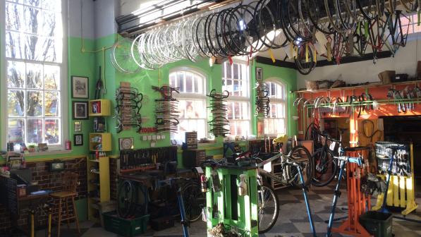 Broken Spoke workshop in the spring sunshine!