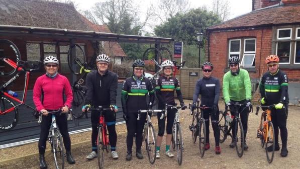 Members of Wokingham Cycle Club at the Velolife cafe