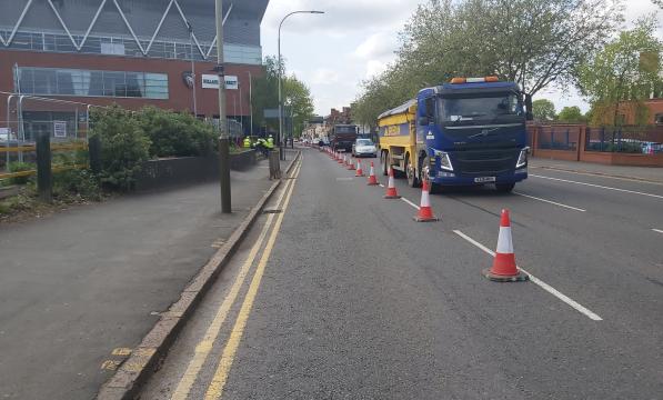A temporary cycle lane in Leicester - could Belfast follow suit?