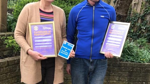 Dan and Jan with their Certificates of Appreciation