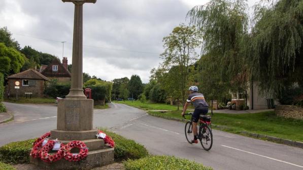 Solo rider in the Surrey Hills by Ian Stratton