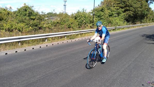 Alan Davy riding his bike.  Photo by Alex Cuppleditch