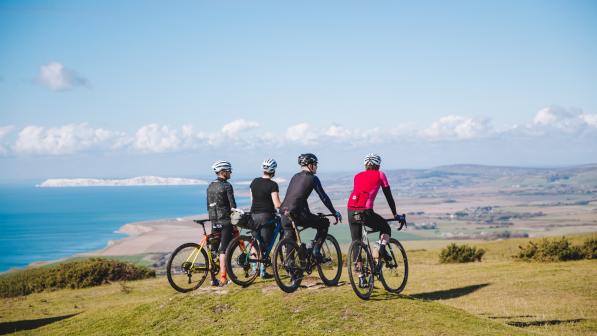 Emily Chappell and friends on the Isle of Wight. Photo by James Cripps. 