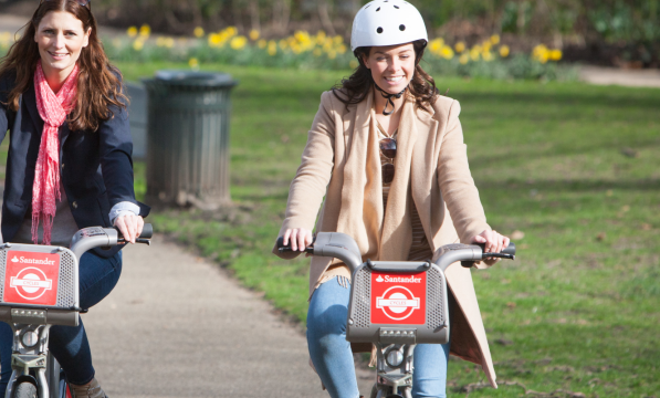 The Santander cycle, or 'Boris bike', is a staple of the London streets. Photo © Transport for London