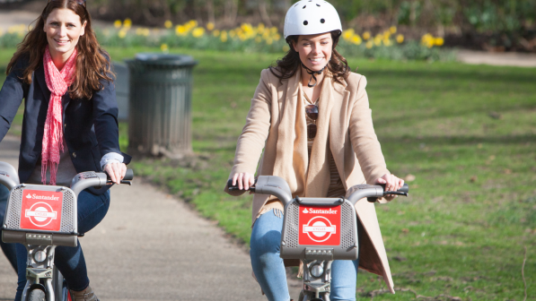 The Santander cycle, or 'Boris bike', is a staple of the London streets. Photo © Transport for London