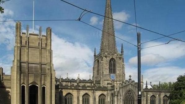 Sheffield cathedral cycle route