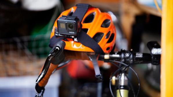 cycle helmet with camera attached