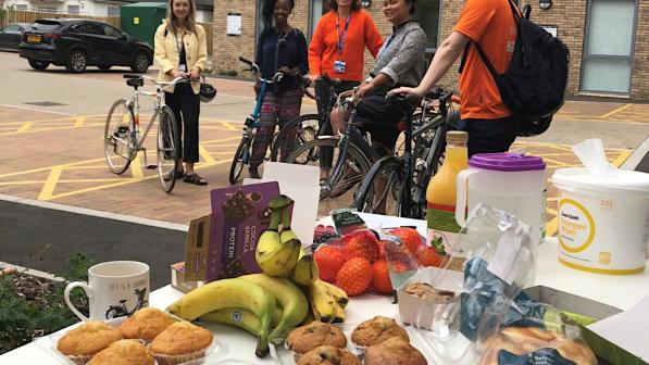 Last year's staff bike breakfast at NELFT