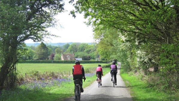 Cycling down a country lane