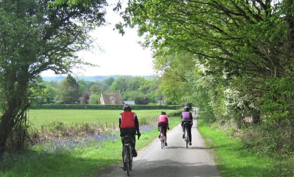 Cycling down a country lane