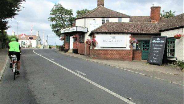 Cycling to Berwick Inn near Berwick Station in East Sussex