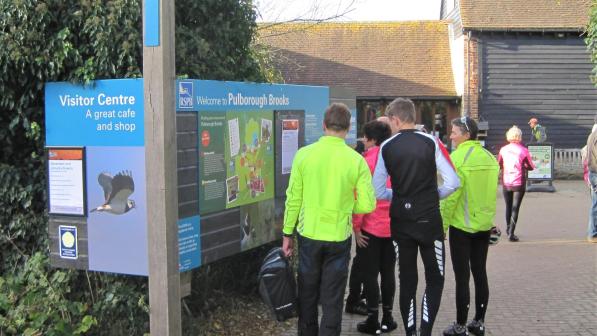 Cyclists arriving at Pulborough Brooks nature reserve in Wiggonholt